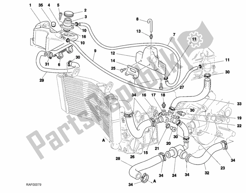 Alle onderdelen voor de Koelcircuit van de Ducati Superbike 996 R II 2001